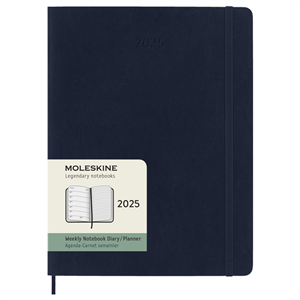 Agenda settimanale personalizzata con copertina morbida Moleskine 12M XL PF107755 - Zaffiro