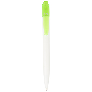 Penna a sfera personalizzata in plastica destinata all'oceano Thalaasa PF107861 - Verde trasparente - Bianco
