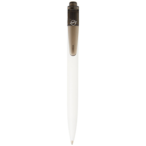Penna a sfera personalizzata in plastica destinata all'oceano Thalaasa PF107861 - Nero trasparente - Bianco