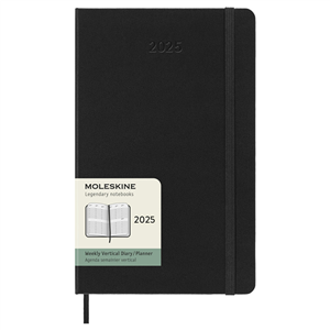 Agenda verticale 12 mesi formato L con copertina rigida Moleskine PF107937 - Nero 