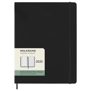 Agenda settimanale 12 mesi XL con copertina rigida Moleskine PF107950 - Nero 