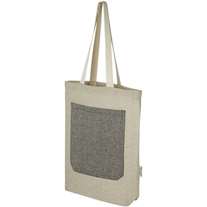 Shopper ecologica in cotone riciclato 150 gr cm 36x41x8 PHEEBS PF120643 - Naturale - Nero melange