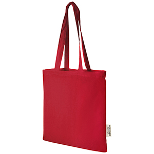 Tote bag personalizzata in cotone riciclato GRS da 140 gsm Madras - 7L PF120695 - Rosso 