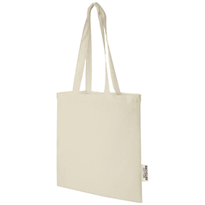 Tote bag personalizzata in cotone riciclato GRS da 140 gsm Madras - 7L PF120695 - Naturale 