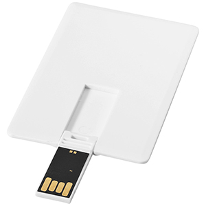 Chiavetta USB personalizzata Slim da 2 GB a forma di carta di credito PF123520 - Bianco 