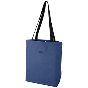 Tote bag versatile personalizzata in canvas riciclato certificato GRS Joey - 14 L PF130042 - Blu Navy 