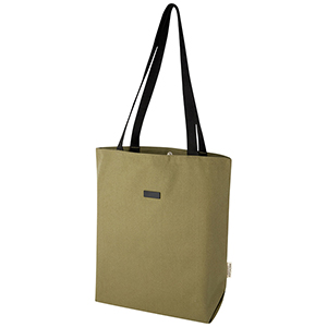 Tote bag versatile personalizzata in canvas riciclato certificato GRS Joey - 14 L PF130042 - Oliva 