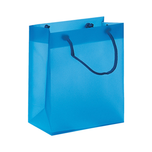 Shopping bag semitrasparente cm 27x33x11 PP BAG PKG512 - Blu