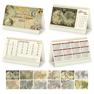 Calendario mensile da tavolo ANTICHE MAPPE PPA062 - Bianco