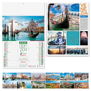 Calendario illustrato mensile CITTA' D'ITALIA PPA116 - Bianco