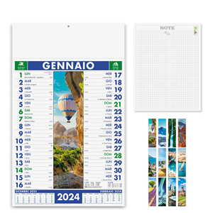 Calendario illustrato mensile testata termosaldata PAESAGGI MERAVIGLIOSI PPA450 - Senza colore