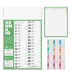 Calendario olandese mensile testata termosaldata PASTEL PPA611 - Senza colore