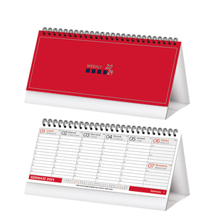 Calendarietto spiralato da tavolo mensile CALENDO PLANNING PPA750 - Rosso