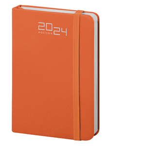 Agenda personalizzabile bi-giornaliera tascabile con copertina in PU cm 9x14 S/D abbinati PPB281 - Arancio