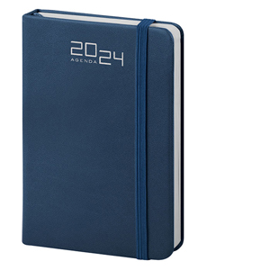 Agenda personalizzabile bi-giornaliera tascabile con copertina in PU cm 9x14 S/D abbinati PPB281 - Blu