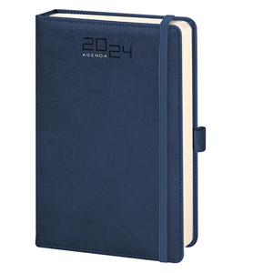 Agenda personalizzata giornaliera tascabile con copertina in termovirante e chiusura a elastico cm 9x15 PPB292 - Blu
