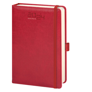 Agenda personalizzata giornaliera tascabile con copertina in termovirante e chiusura a elastico cm 9x15 PPB292 - Rosso