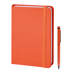 Quaderno con elastico e penna PARURE PAPER NOTES PPB578 - Arancio