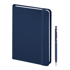 Quaderno con elastico e penna PARURE PAPER NOTES PPB578 - Blu