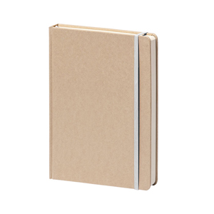 Quaderno con elastico e copertina in craft paper in formato A5 NOTES KRAFT BIG PPB589 - Bianco