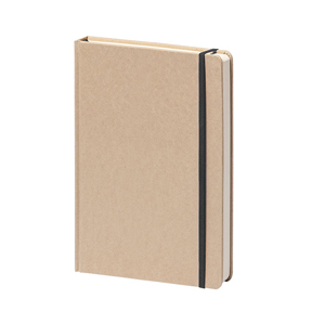 Quaderno con elastico con copertina in craft in formato A6 NOTES KRAFT PPB603 - Nero