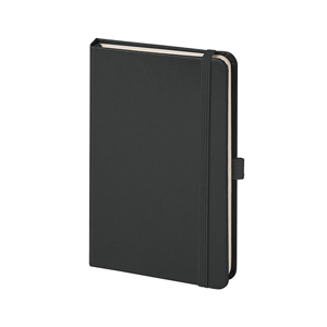 Quaderno personalizzato con portapenna e copertina con elastico in formato A5 NOTES PEN PPB613 - Nero