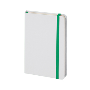 Quaderno con elastico in formato A6 NOTES LINES PPB616 - Bianco - Verde