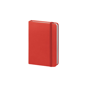 Taccuino personalizzato con elastico e copertina inpoliuterano in formato A6 MINI PU NOTES PPB621 - Rosso