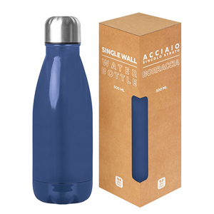 Borraccia in acciaio personalizzata da 500 ml GLOSSY BOTTLE 500 PPC411 - Blu