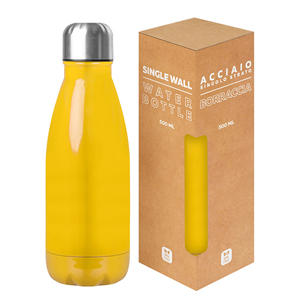 Borraccia in acciaio personalizzata da 500 ml GLOSSY BOTTLE 500 PPC411 - Giallo