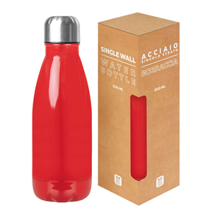 Borraccia in acciaio personalizzata da 500 ml GLOSSY BOTTLE 500 PPC411 - Rosso