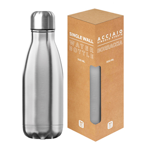 Borraccia in acciaio personalizzata da 500 ml GLOSSY BOTTLE 500 PPC411 - Silver