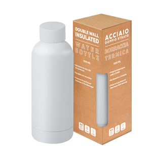 Borraccia doppio strato personalizzata da 500 ml MATTE BOTTLE 500 PPC415 - Bianco