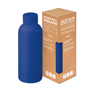 Borraccia doppio strato personalizzata da 500 ml MATTE BOTTLE 500 PPC415 - Blu