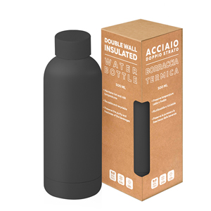 Borraccia doppio strato personalizzata da 500 ml MATTE BOTTLE 500 PPC415 - Nero