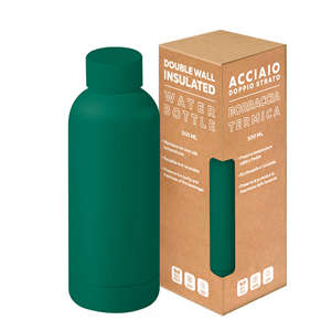 Borraccia doppio strato personalizzata da 500 ml MATTE BOTTLE 500 PPC415 - Verde scuro