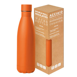 Borraccia termica personalizzata da 500 ml STEEL MAT BOTTLE 500 FLAT PPC416 - Arancio