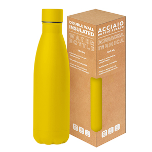 Borraccia termica personalizzata da 500 ml STEEL MAT BOTTLE 500 FLAT PPC416 - Giallo