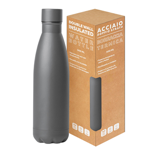 Borraccia termica personalizzata da 500 ml STEEL MAT BOTTLE 500 FLAT PPC416 - Grigio