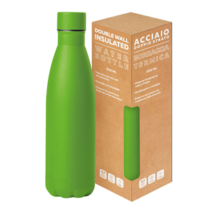 Borraccia termica personalizzata da 500 ml STEEL MAT BOTTLE 500 FLAT PPC416 - Verde lime