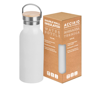 Borraccia acciaio termica da 500 ml OUTDOOR BOTTLE 500 PPC431 - Bianco