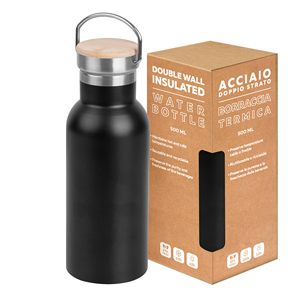 Borraccia acciaio termica da 500 ml OUTDOOR BOTTLE 500 PPC431 - Nero