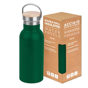 Borraccia acciaio termica da 500 ml OUTDOOR BOTTLE 500 PPC431 - Verde scuro