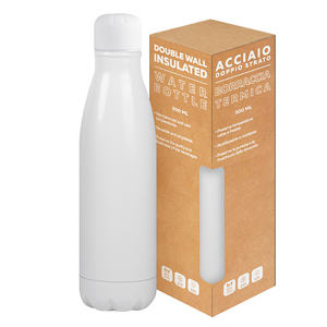 Borraccia termica con logo da 500 ml SNOWFLAKE DOUBLE 500 PPC432 - Bianco