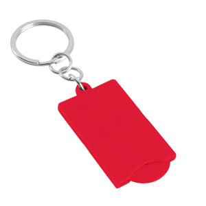 Portachiavi con gettone personalizzabile COIN PPE126 - Rosso