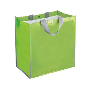 Maxi shopper pieghevole con bottone EBE PPG091 - Verde lime