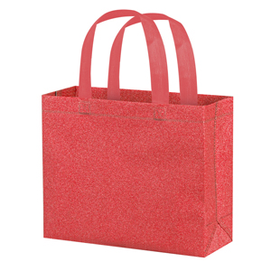 Shopping bag in tnt laminato glitterato cm 35x40x12 GLITTER 2 PPG139 - Rosso