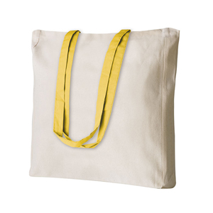 Shopper bag pubblicitaria in cotone 220gr cm 38x42x8 SHELLEY PPG194 - Giallo