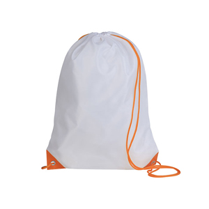 Zainetto a sacca personalizzato in poliestere PLAY PPG280 - Bianco - Arancio