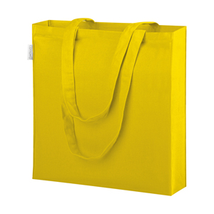 Shopper bag personalizzata in cotone canvas 280gr cm 38x42x8 NEREA PPG423 - Giallo